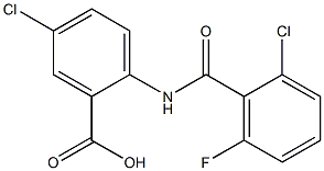 5-chloro-2-[(2-chloro-6-fluorobenzene)amido]benzoic acid Struktur