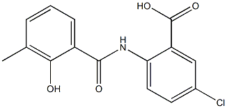 5-chloro-2-[(2-hydroxy-3-methylbenzene)amido]benzoic acid Struktur