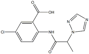 5-chloro-2-[2-(1H-1,2,4-triazol-1-yl)propanamido]benzoic acid Struktur