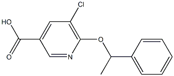 5-chloro-6-(1-phenylethoxy)pyridine-3-carboxylic acid Struktur