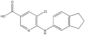 5-chloro-6-(2,3-dihydro-1H-inden-5-ylamino)pyridine-3-carboxylic acid Struktur