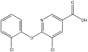 5-chloro-6-(2-chlorophenoxy)nicotinic acid Struktur