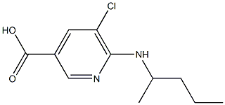 5-chloro-6-(pentan-2-ylamino)pyridine-3-carboxylic acid Struktur