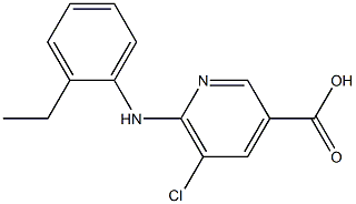 5-chloro-6-[(2-ethylphenyl)amino]pyridine-3-carboxylic acid Struktur