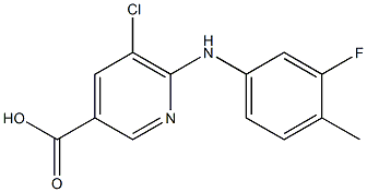 5-chloro-6-[(3-fluoro-4-methylphenyl)amino]pyridine-3-carboxylic acid Struktur