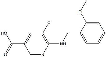 5-chloro-6-{[(2-methoxyphenyl)methyl]amino}pyridine-3-carboxylic acid Struktur