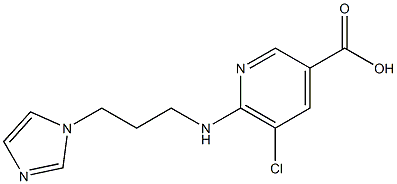 5-chloro-6-{[3-(1H-imidazol-1-yl)propyl]amino}pyridine-3-carboxylic acid Struktur