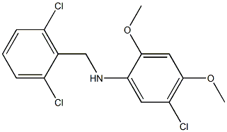 5-chloro-N-[(2,6-dichlorophenyl)methyl]-2,4-dimethoxyaniline Struktur