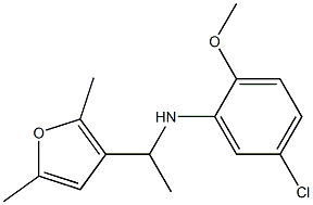 5-chloro-N-[1-(2,5-dimethylfuran-3-yl)ethyl]-2-methoxyaniline Struktur