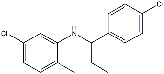 5-chloro-N-[1-(4-chlorophenyl)propyl]-2-methylaniline Struktur