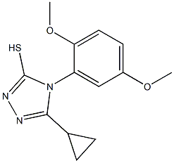 5-cyclopropyl-4-(2,5-dimethoxyphenyl)-4H-1,2,4-triazole-3-thiol Struktur