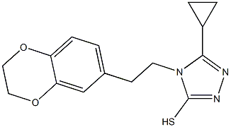 5-cyclopropyl-4-[2-(2,3-dihydro-1,4-benzodioxin-6-yl)ethyl]-4H-1,2,4-triazole-3-thiol Struktur