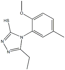 5-ethyl-4-(2-methoxy-5-methylphenyl)-4H-1,2,4-triazole-3-thiol Struktur