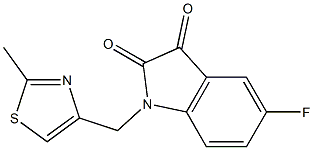 5-fluoro-1-[(2-methyl-1,3-thiazol-4-yl)methyl]-2,3-dihydro-1H-indole-2,3-dione Struktur