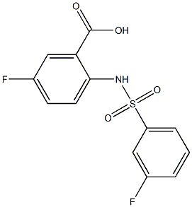 5-fluoro-2-[(3-fluorobenzene)sulfonamido]benzoic acid Struktur