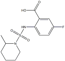 5-fluoro-2-{[(2-methylpiperidine-1-)sulfonyl]amino}benzoic acid Struktur