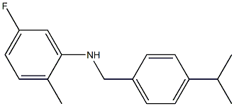 5-fluoro-2-methyl-N-{[4-(propan-2-yl)phenyl]methyl}aniline Struktur