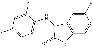 5-fluoro-3-[(2-fluoro-4-methylphenyl)amino]-2,3-dihydro-1H-indol-2-one Struktur