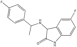 5-fluoro-3-{[1-(4-fluorophenyl)ethyl]amino}-2,3-dihydro-1H-indol-2-one Struktur