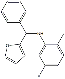 5-fluoro-N-[furan-2-yl(phenyl)methyl]-2-methylaniline Struktur