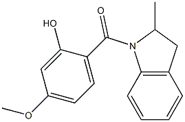 5-methoxy-2-[(2-methyl-2,3-dihydro-1H-indol-1-yl)carbonyl]phenol Struktur