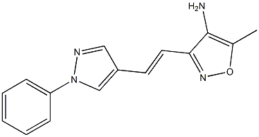 5-methyl-3-[(E)-2-(1-phenyl-1H-pyrazol-4-yl)vinyl]isoxazol-4-amine Struktur