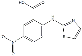 5-nitro-2-(1,3-thiazol-2-ylamino)benzoic acid Struktur