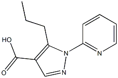 5-propyl-1-(pyridin-2-yl)-1H-pyrazole-4-carboxylic acid Struktur