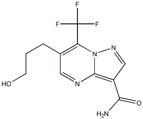 6-(3-hydroxypropyl)-7-(trifluoromethyl)pyrazolo[1,5-a]pyrimidine-3-carboxamide Struktur