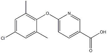 6-(4-chloro-2,6-dimethylphenoxy)pyridine-3-carboxylic acid Struktur