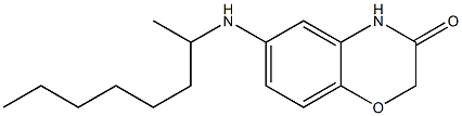 6-(octan-2-ylamino)-3,4-dihydro-2H-1,4-benzoxazin-3-one Struktur