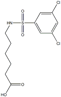 6-[(3,5-dichlorobenzene)sulfonamido]hexanoic acid Struktur