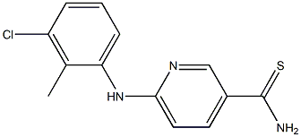 6-[(3-chloro-2-methylphenyl)amino]pyridine-3-carbothioamide Struktur