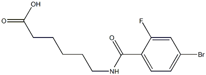 6-[(4-bromo-2-fluorobenzoyl)amino]hexanoic acid Struktur