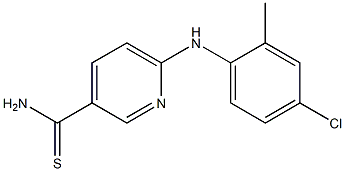 6-[(4-chloro-2-methylphenyl)amino]pyridine-3-carbothioamide Struktur