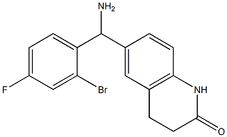 6-[amino(2-bromo-4-fluorophenyl)methyl]-1,2,3,4-tetrahydroquinolin-2-one Struktur