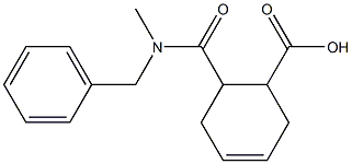 6-[benzyl(methyl)carbamoyl]cyclohex-3-ene-1-carboxylic acid Struktur