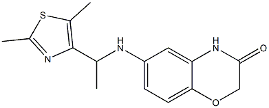 6-{[1-(2,5-dimethyl-1,3-thiazol-4-yl)ethyl]amino}-3,4-dihydro-2H-1,4-benzoxazin-3-one Struktur