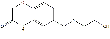 6-{1-[(2-hydroxyethyl)amino]ethyl}-3,4-dihydro-2H-1,4-benzoxazin-3-one Struktur