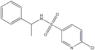 6-chloro-N-(1-phenylethyl)pyridine-3-sulfonamide Struktur