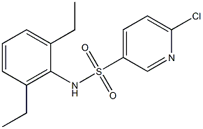 6-chloro-N-(2,6-diethylphenyl)pyridine-3-sulfonamide Struktur