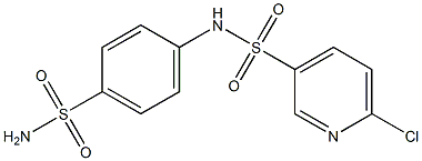 6-chloro-N-(4-sulfamoylphenyl)pyridine-3-sulfonamide Struktur