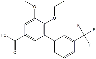 6-ethoxy-5-methoxy-3'-(trifluoromethyl)-1,1'-biphenyl-3-carboxylic acid Struktur