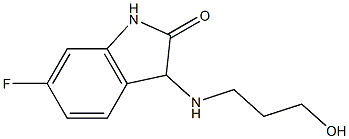 6-fluoro-3-[(3-hydroxypropyl)amino]-2,3-dihydro-1H-indol-2-one Struktur