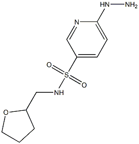 6-hydrazinyl-N-(oxolan-2-ylmethyl)pyridine-3-sulfonamide Struktur