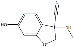 6-hydroxy-3-(methylamino)-2,3-dihydro-1-benzofuran-3-carbonitrile Struktur