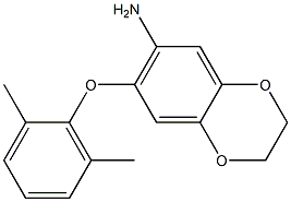 7-(2,6-dimethylphenoxy)-2,3-dihydro-1,4-benzodioxin-6-amine Struktur