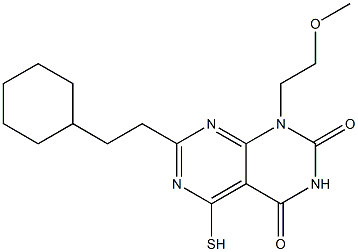 7-(2-cyclohexylethyl)-5-mercapto-1-(2-methoxyethyl)pyrimido[4,5-d]pyrimidine-2,4(1H,3H)-dione Struktur