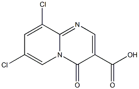 7,9-dichloro-4-oxo-4H-pyrido[1,2-a]pyrimidine-3-carboxylic acid Struktur