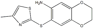 7-[(4-methyl-1,3-thiazol-2-yl)sulfanyl]-2,3-dihydro-1,4-benzodioxin-6-amine Struktur